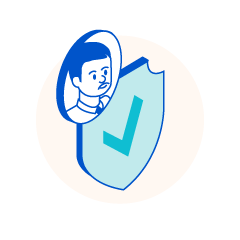 Illustration avec un profile de chauffeur de taxi avec un icon de validation